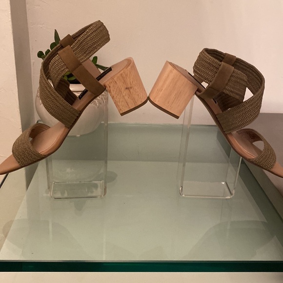 Steven Olive Green Block Sandal - Picture 3 of 7